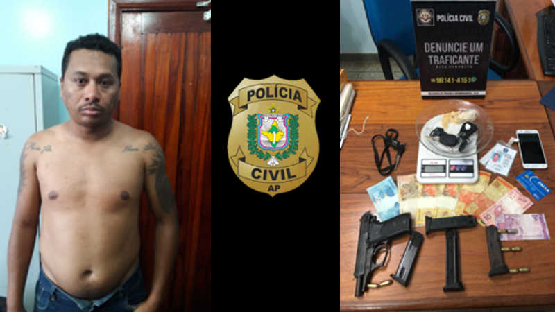 POLÍCIA CIVIL PRENDE, EM MACAPÁ, POR TRÁFICO E POSSE DE ARMA DE FOGO